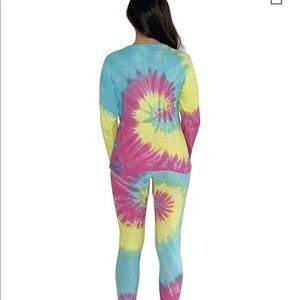 Just Love Tie Dye Two Piece Thermal Pajama Set